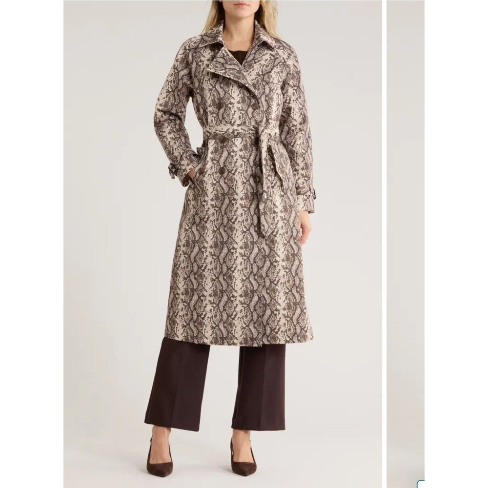 Rebecca Minkoff  Women’s  Animal  Trench Coat Belted Long Size Small New Snake - Picture 3 of 16